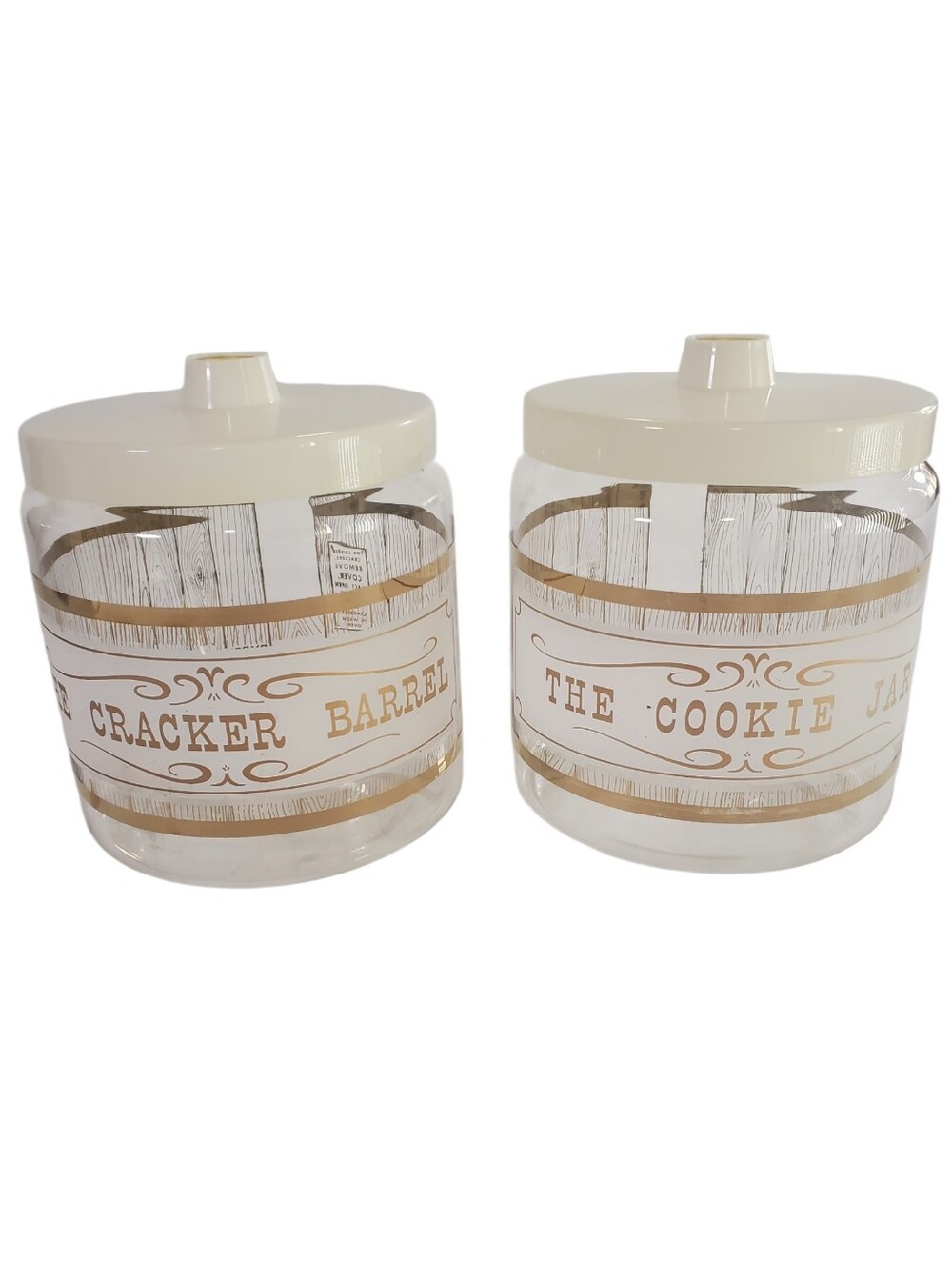 🟢 Vtg Pyrex Golden Storage Mates Cracker Barrel & Cookie Jar Canister Set MCM